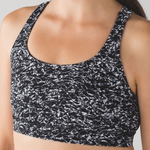 Lululemon Energy Bra Iced Wave White Black / Ice Breaker White Black - Picture 5 of 8